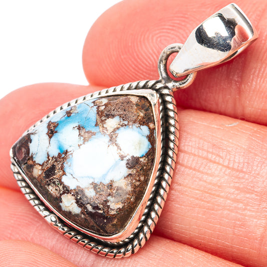 Rare Golden Hills Turquoise Pendant 1 1/4" (925 Sterling Silver) P42707