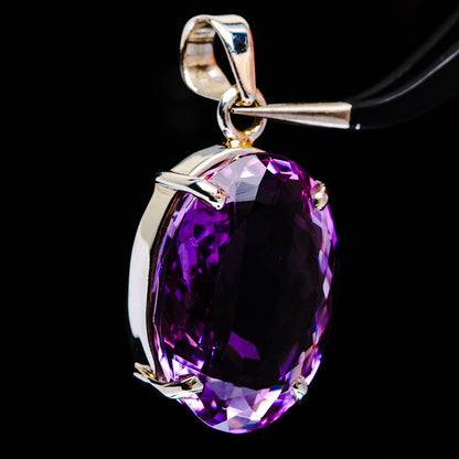 Premium Brazilian Amethyst Pendant 1 3/8" (.925 Sterling Silver)