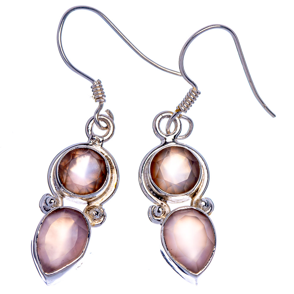 Rose Quartz Earrings 1 1/2" (925 Sterling Silver) E433557