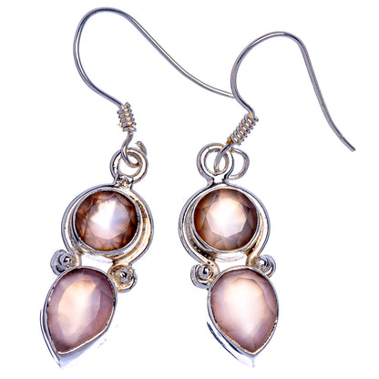 Rose Quartz Earrings 1 1/2" (925 Sterling Silver) E433557