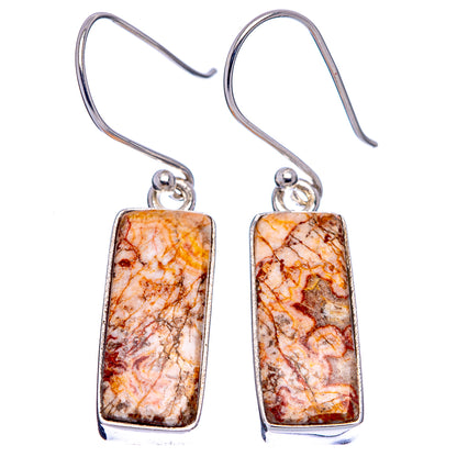 Rosetta Jasper Earrings 1 5/8" (.925 Sterling Silver)