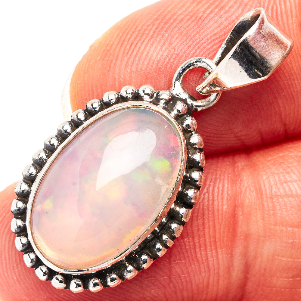 Rare AAA Ethiopian Opal Pendant 1 1/4" (.925 Sterling Silver)