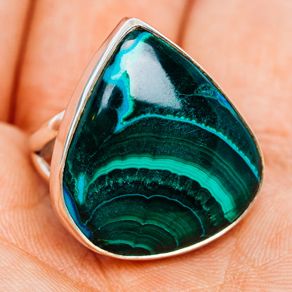 Premium Malachite In Chrysocolla Ring Size 6.75 (.925 Sterling Silver)