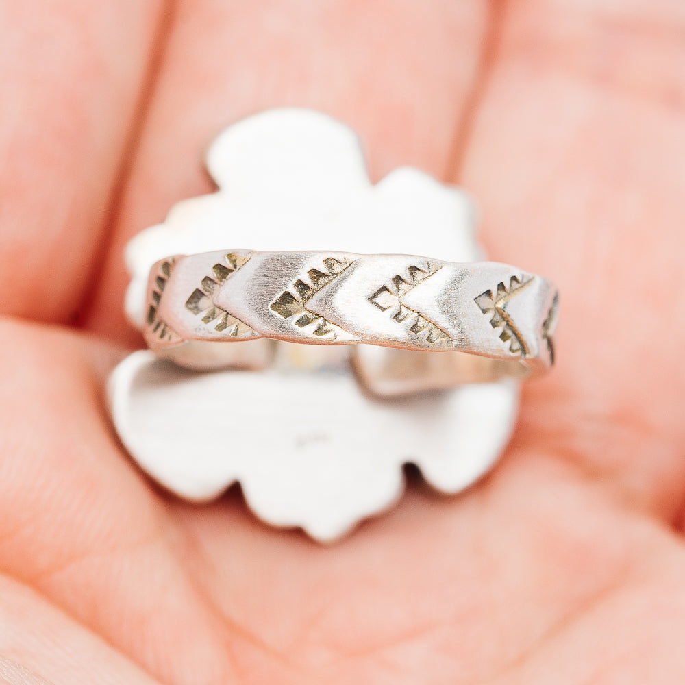 Exclusive Sierra Bella Turquoise, White Buffalo Turquoise Ring Size 7 Adjustable (.925 Sterling Silver)