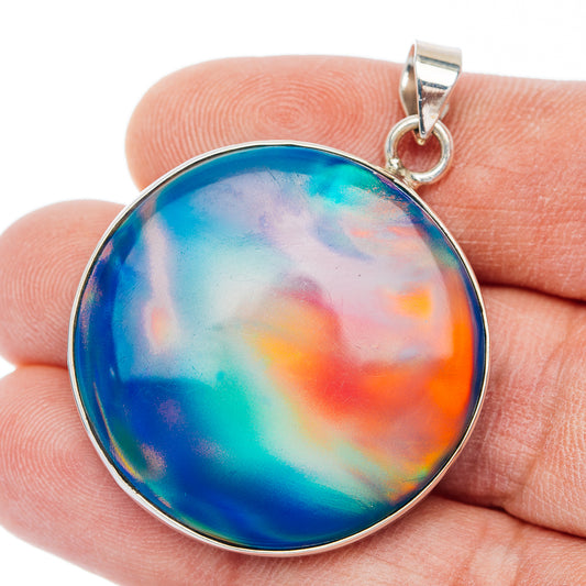 Aurora Opal Pendant 1 3/4" (.925 Sterling Silver)