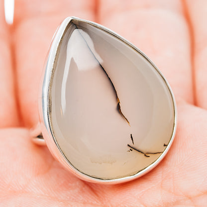 Premium Scenic Dendritic Agate Ring Size 8.5 (.925 Sterling Silver)