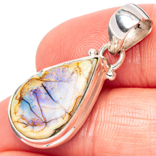 Rare Sterling Opal Pendant 1 1/4" (925 Sterling Silver) P42932