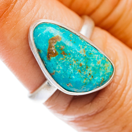 Number 8 Mine Turquoise Ring Size 7 (.925 Sterling Silver)
