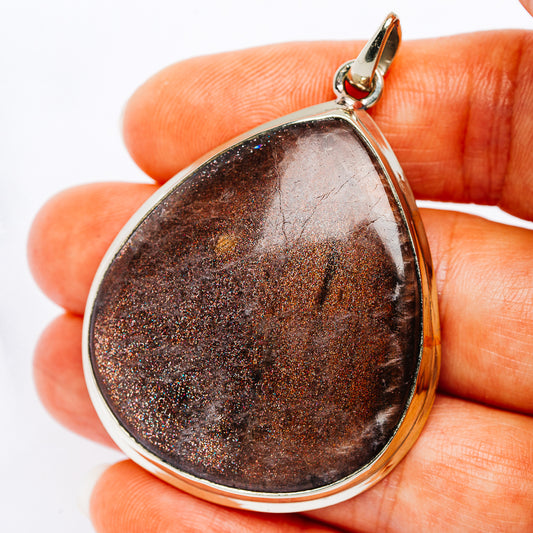 Purple Haze Sunstone Pendant 2 1/8" (German Silver)