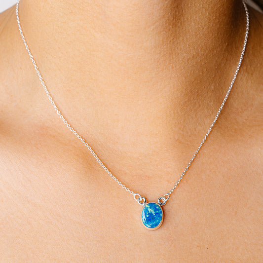 Doublet Opal Necklace 16.375" (925 Sterling Silver) N90272