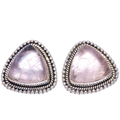 Rose Quartz Earrings 5/8" (925 Sterling Silver) E1513