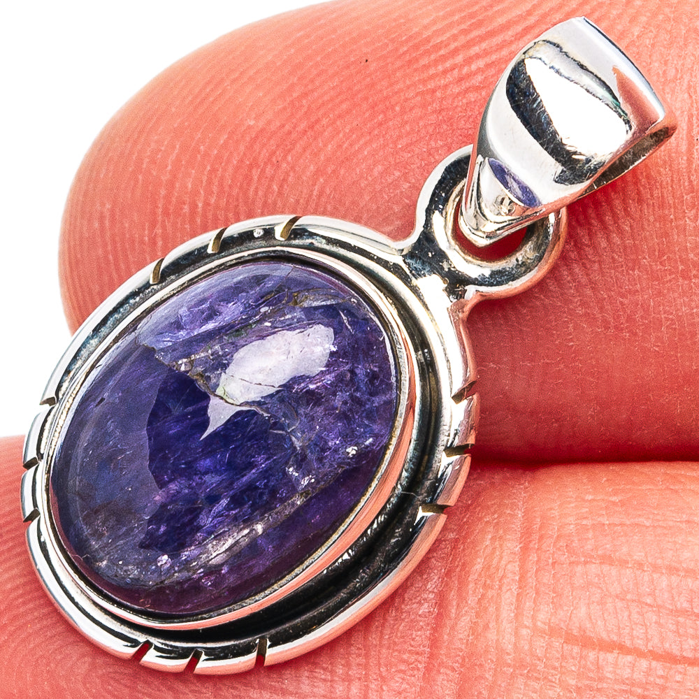 Rare Tanzanite Pendant 1 1/8" (.925 Sterling Silver)