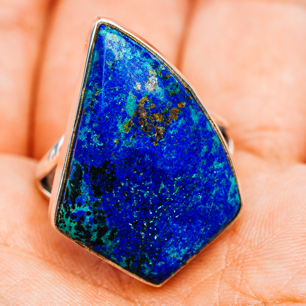 Premium Blue Bird Azurite Ring Size 10 (.925 Sterling Silver)