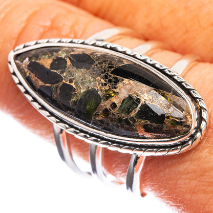 Large Copper Black Onyx 925 Sterling Silver Ring Size 9.5