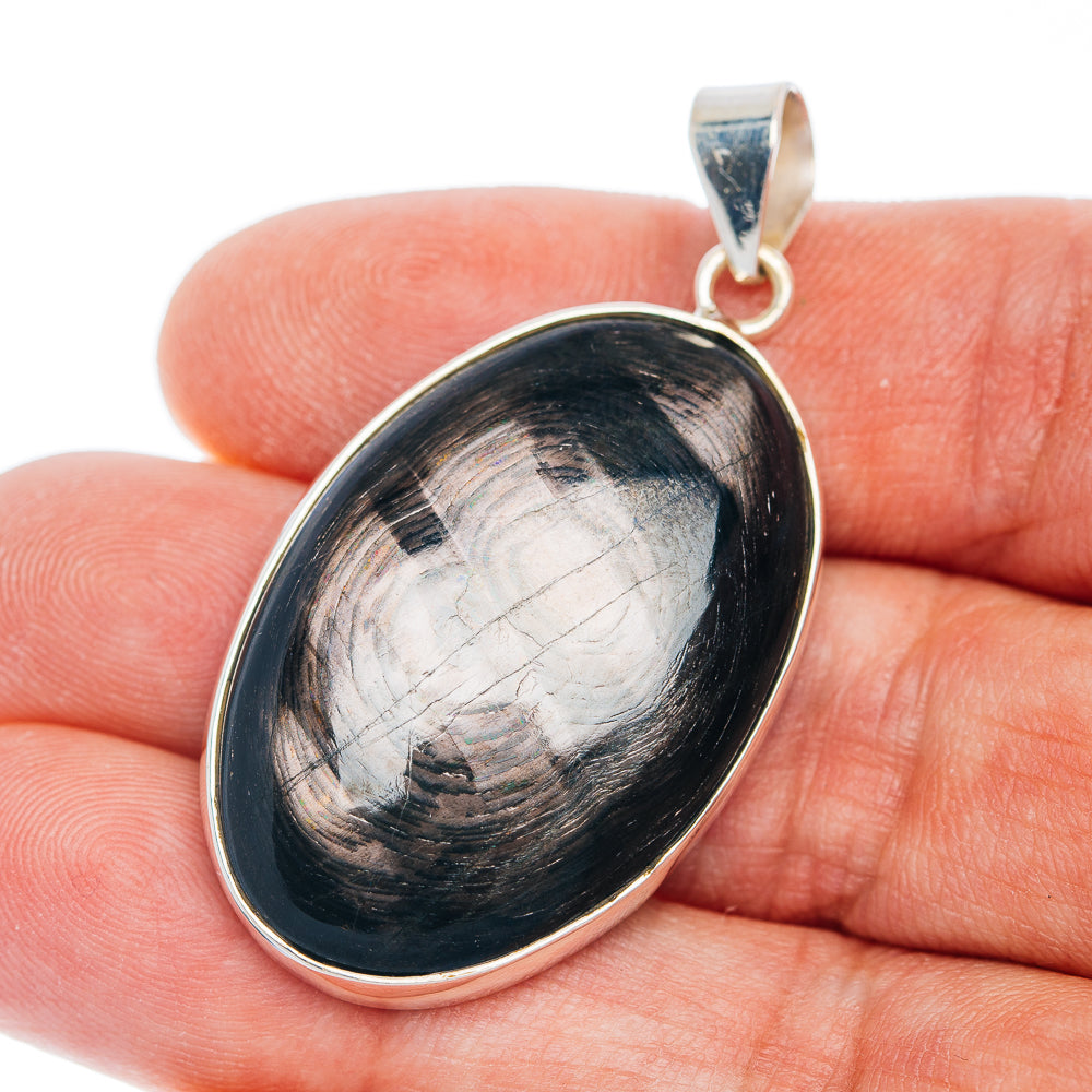 Premium Hypersthene Pendant 1 7/8" (.925 Sterling Silver)