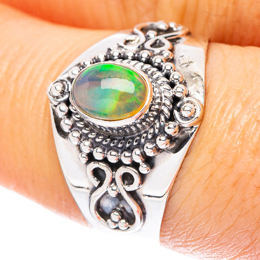 Rare Ethiopian Opal Ring Size 8.25 (925 Sterling Silver) R4437