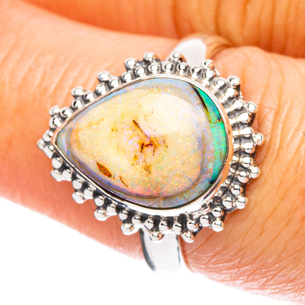 Angel Girl Round Opal Ring Female 925 Sterling Silver Love Ring Brand Jewelry Wo