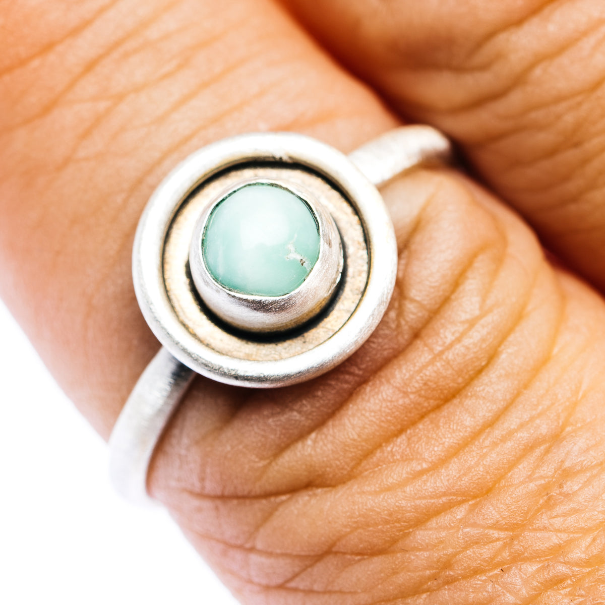 Southwestern Style Paloma Turquoise Ring Size 9 (.925 Sterling Silver)