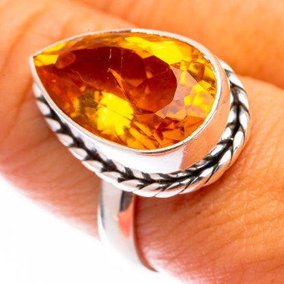 Faceted Citrine Ring Size 8.25 (925 Sterling Silver) R140760