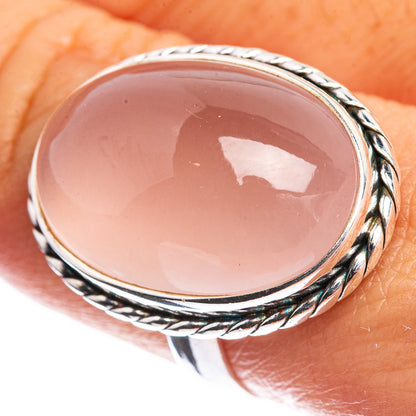 Rose Quartz 925 Sterling Silver Ring Size 9