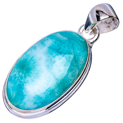 Larimar Pendant 1 3/8" (.925 Sterling Silver)