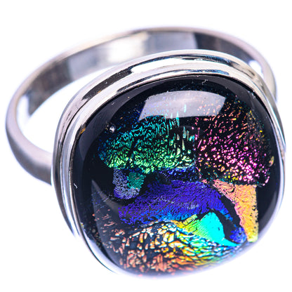 Dichroic Glass 925 Sterling Silver Ring Size 11.5