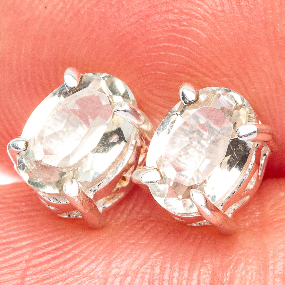 White Quartz Dainty Earrings 1/4" (925 Sterling Silver) E2051
