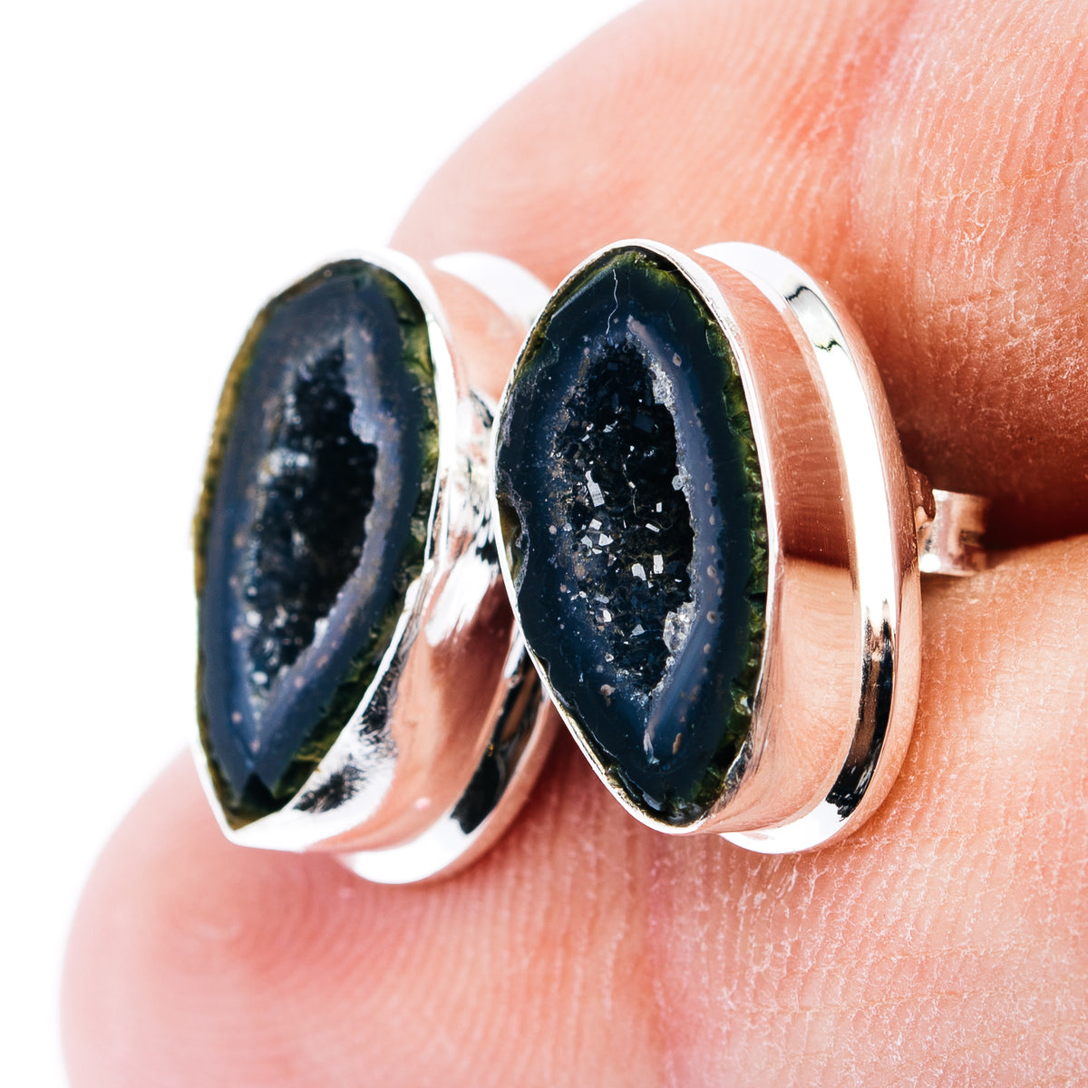 Tabasco Geode Earrings 5/8" (.925 Sterling Silver)