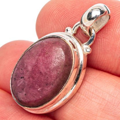 Rhodonite Pendant 1 1/8" (.925 Sterling Silver)