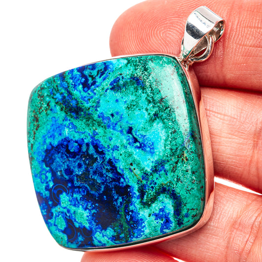 Premium Bluebird Azurite Pendant 2 1/8" (.925 Sterling Silver)