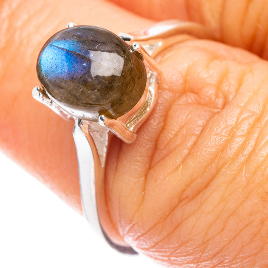 Labradorite Dainty Ring Size 6.5 (925 Sterling Silver) R5896