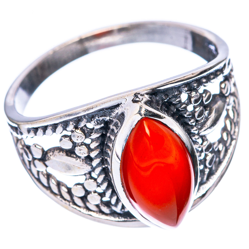 Red Onyx Dainty Ring Size 7.75 (925 Sterling Silver) R5947