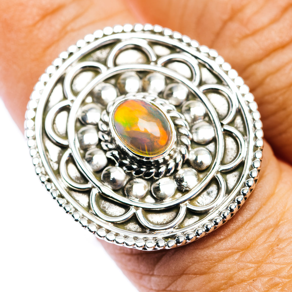 Ethiopian Opal Ring Size 8.5 (.925 Sterling Silver)
