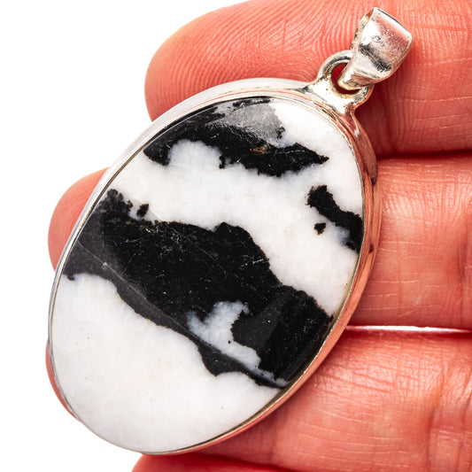 White Buffalo Turquoise Pendant 2" (.925 Sterling Silver)