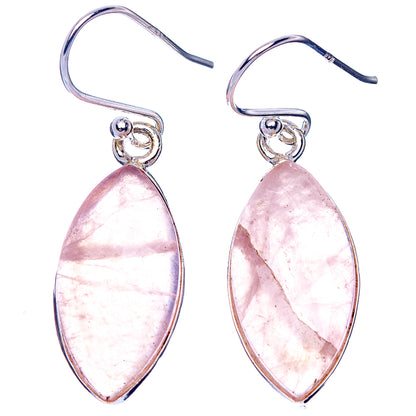 Rose Quartz Earrings 1 1/2" (925 Sterling Silver) E1714