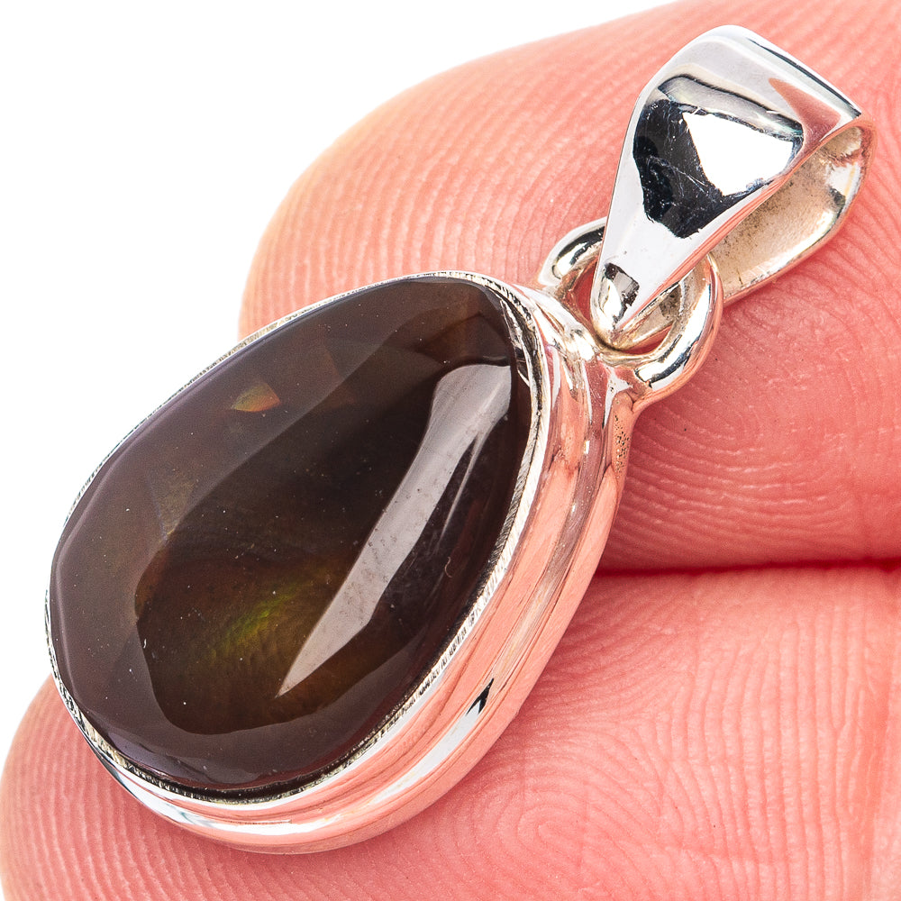 Rare Mexican Fire Agate Pendant 1 1/8" (925 Sterling Silver) P41957