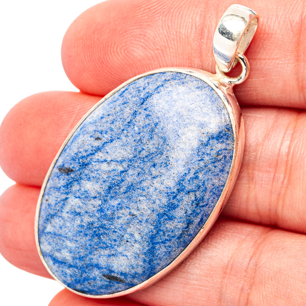 Dumortierite  Pendant 1 7/8" (.925 Sterling Silver)