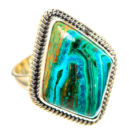 Malachite In Chrysocolla 925 Sterling Silver Ring Size 7 (925 Sterling Silver) RING139445
