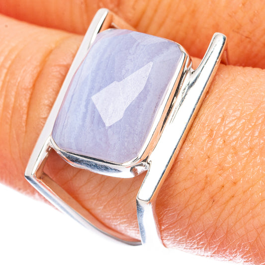 Premium Blue Lace Agate 925 Sterling Silver Ring Size 8 Ana Co R3592