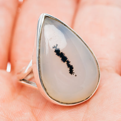Premium Scenic Dendritic Agate Ring Size 6.5 (.925 Sterling Silver)