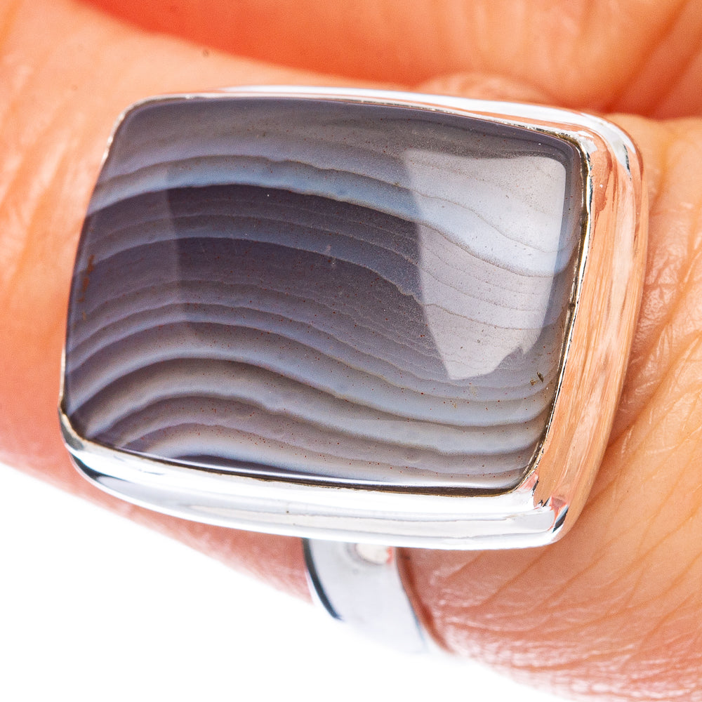 Botswana Agate Ring Size 6.75 (925 Sterling Silver) R2882