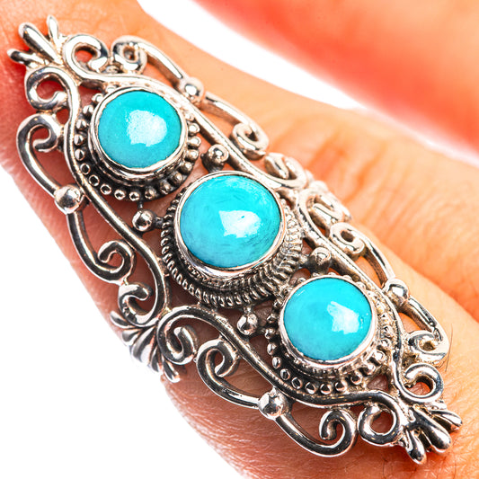 Large Sleeping Beauty Turquoise 925 Sterling Silver Ring Size 6.75