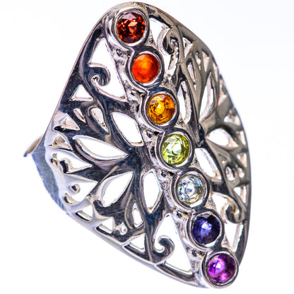 Rainbow Chakra Ring Size 9.75 (925 Sterling Silver) R140736
