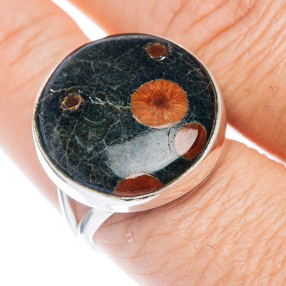 Premium Peanut Obsidian Ring Size 9.5 (.925 Sterling Silver)