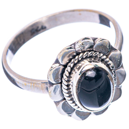Black Onyx Dainty Ring Size 6.5 (925 Sterling Silver) R5732