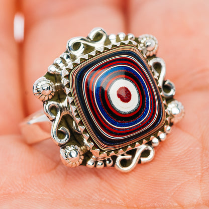 Premium Fordite Ring Size 9 (.925 Sterling Silver)