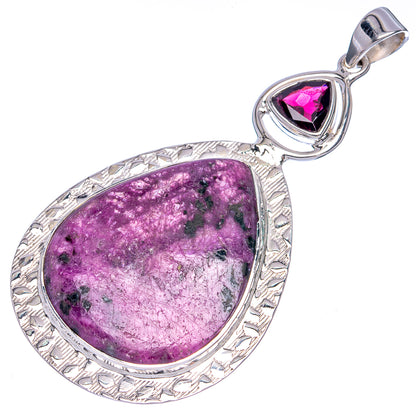 Signature Ruby, Garnet Pendant 2 5/8" (925 Sterling Silver) P42292