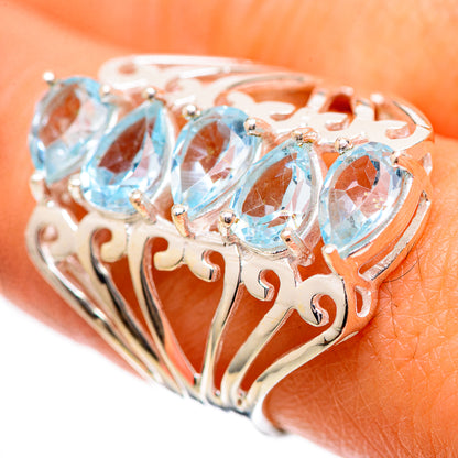 Blue Topaz Ring Size 8.5 (925 Sterling Silver) RING139007