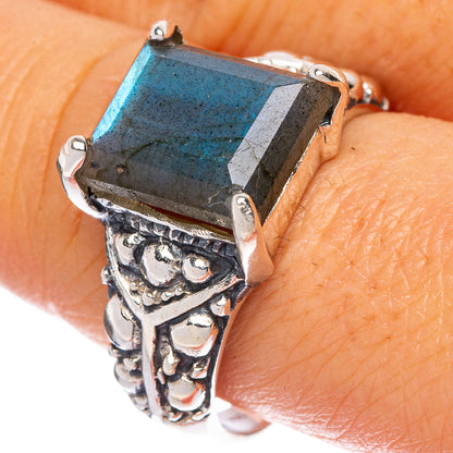Labradorite Ring Size 10 (925 Sterling Silver) R1237
