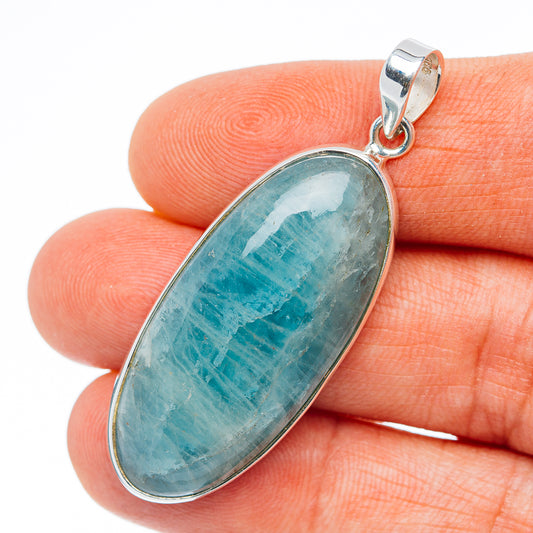 Premium Aquamarine Pendant 2" (.925 Sterling Silver)